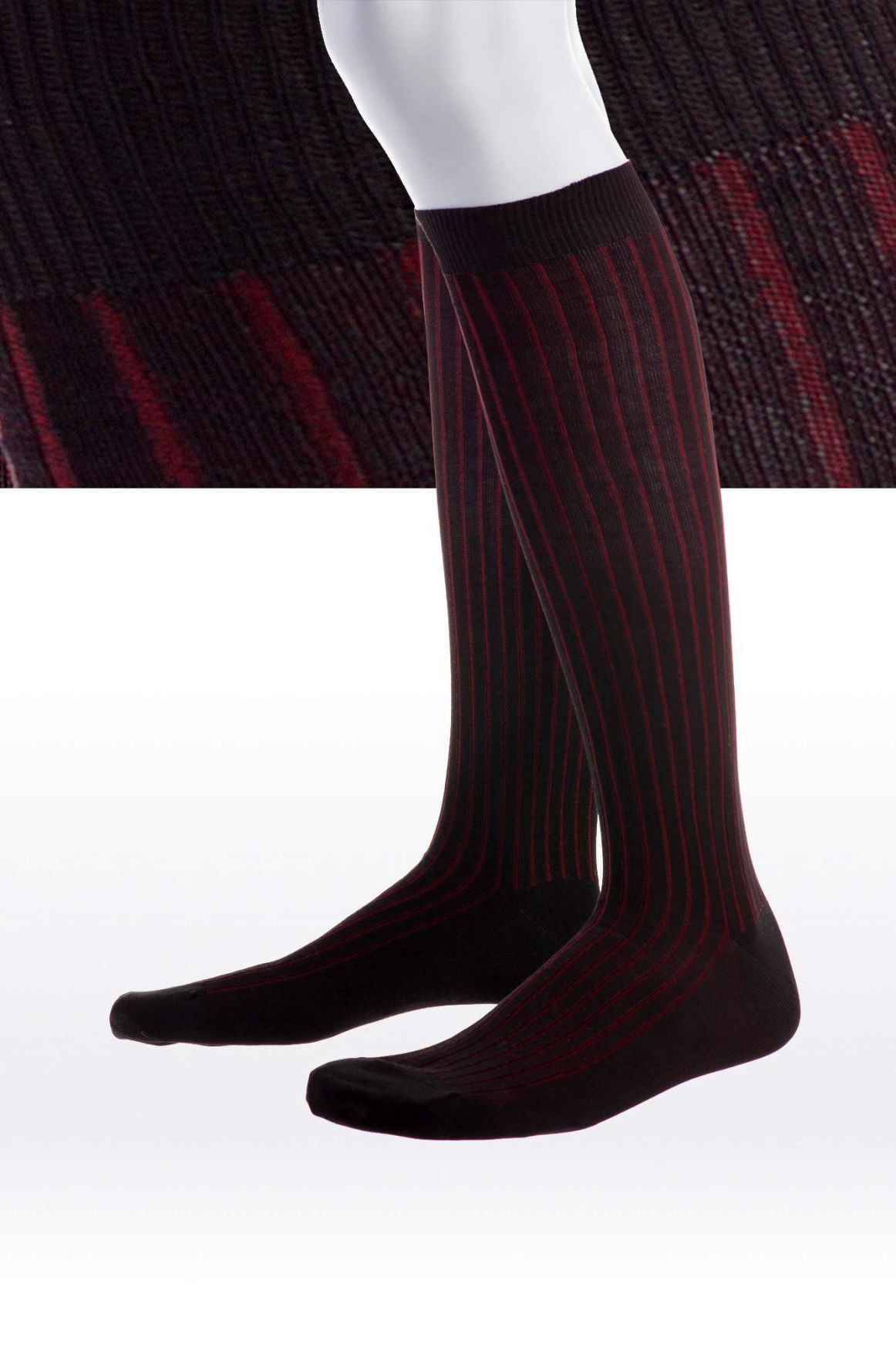Luxus-Kniestrumpf Shadow Stripe Filoscozia